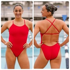 NEW Jolyn red one-piece swimsuit Athletic Competitive swimming Medium